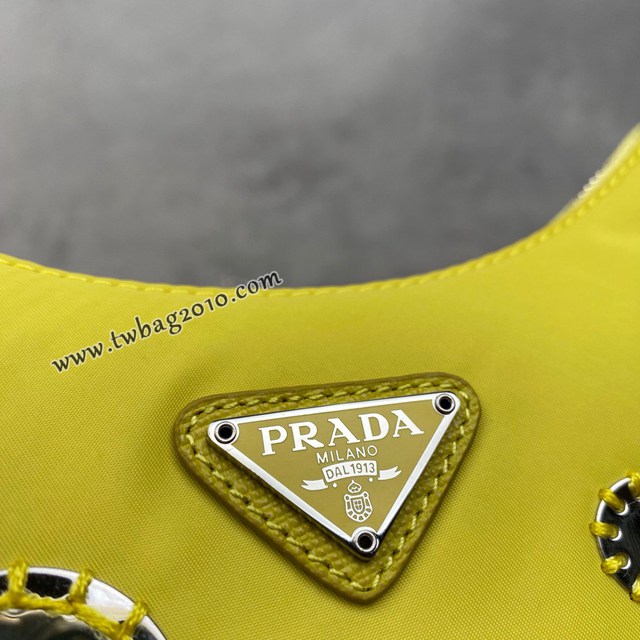Prada專櫃爆款刺繡亮片三合一包包 1BH204 普拉達22年最新純手工刺繡肩背女包 csp1348